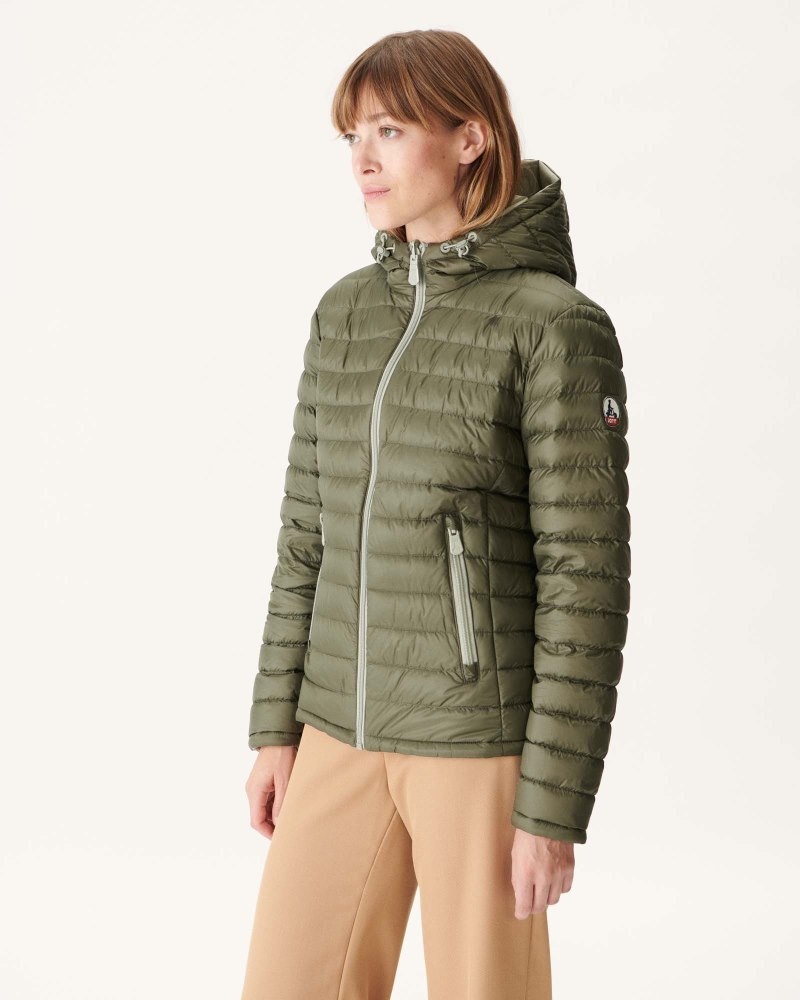 Grey Green / Olive JOTT Vienne Reversible Women's Down Jackets | VFP-9123