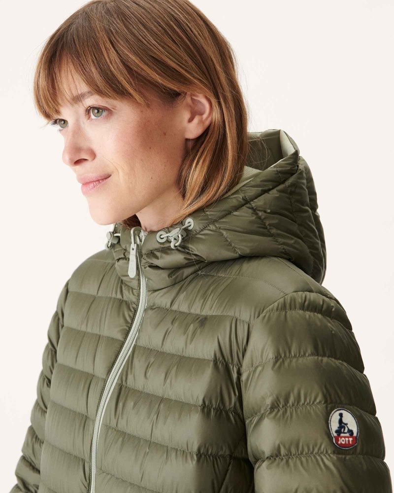 Grey Green / Olive JOTT Vienne Reversible Women's Down Jackets | VFP-9123