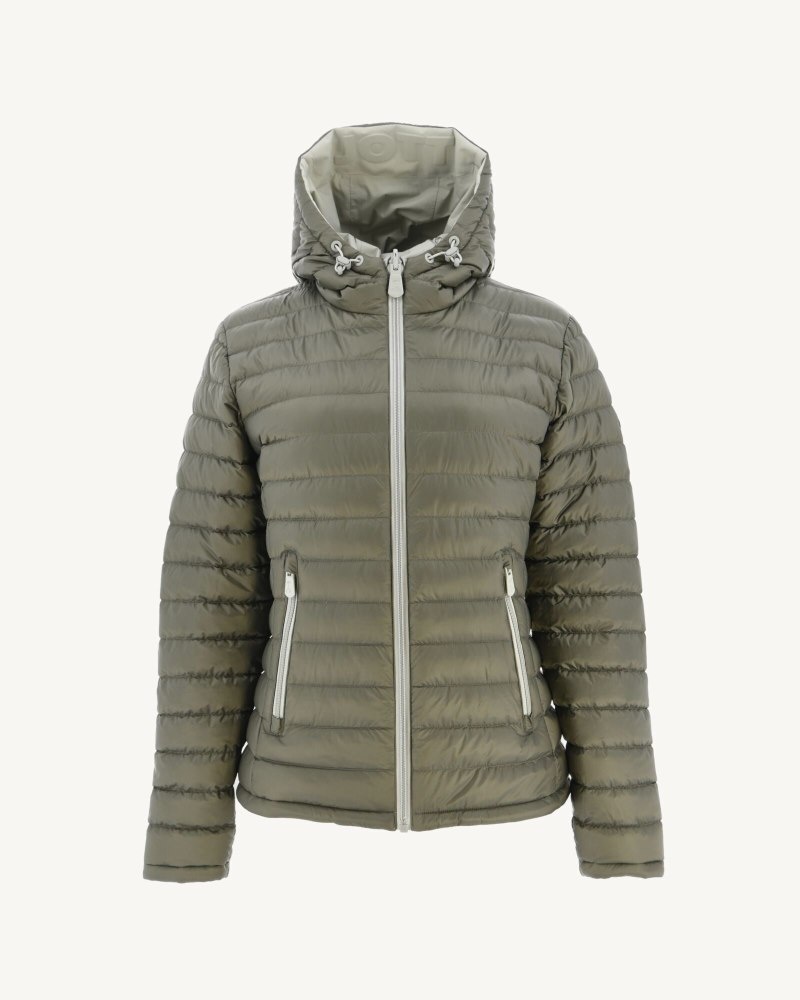 Grey Green / Olive JOTT Vienne Reversible Women's Down Jackets | VFP-9123