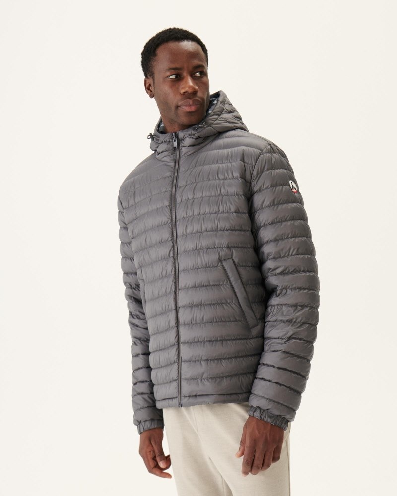 Grey JOTT Bergen Reversible Hooded Men's Down Jackets | RUX-4213