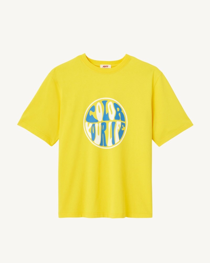 Lemon JOTT Citron Leo Organic Cotton Men's T Shirts | TXY-2569