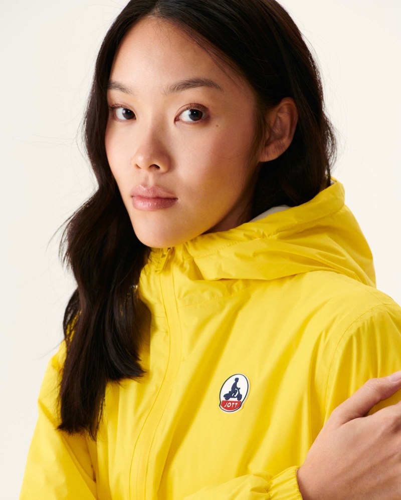 Lemon / Off-white JOTT Kara Reversible Hooded Ultralight Women's Down Jackets | LOM-0127