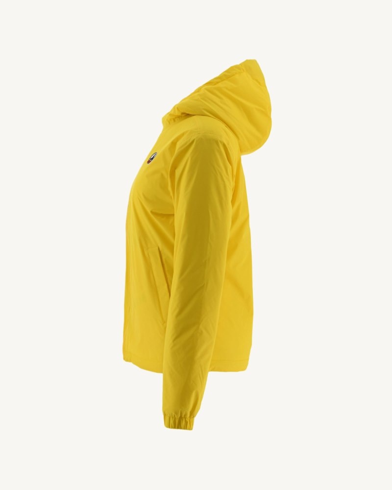 Lemon / Off-white JOTT Kara Reversible Hooded Ultralight Women's Down Jackets | LOM-0127