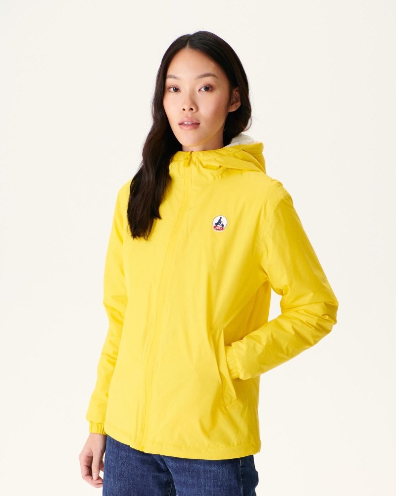 Lemon / Off-white JOTT Kara Reversible Hooded Ultralight Women\'s Down Jackets | LOM-0127