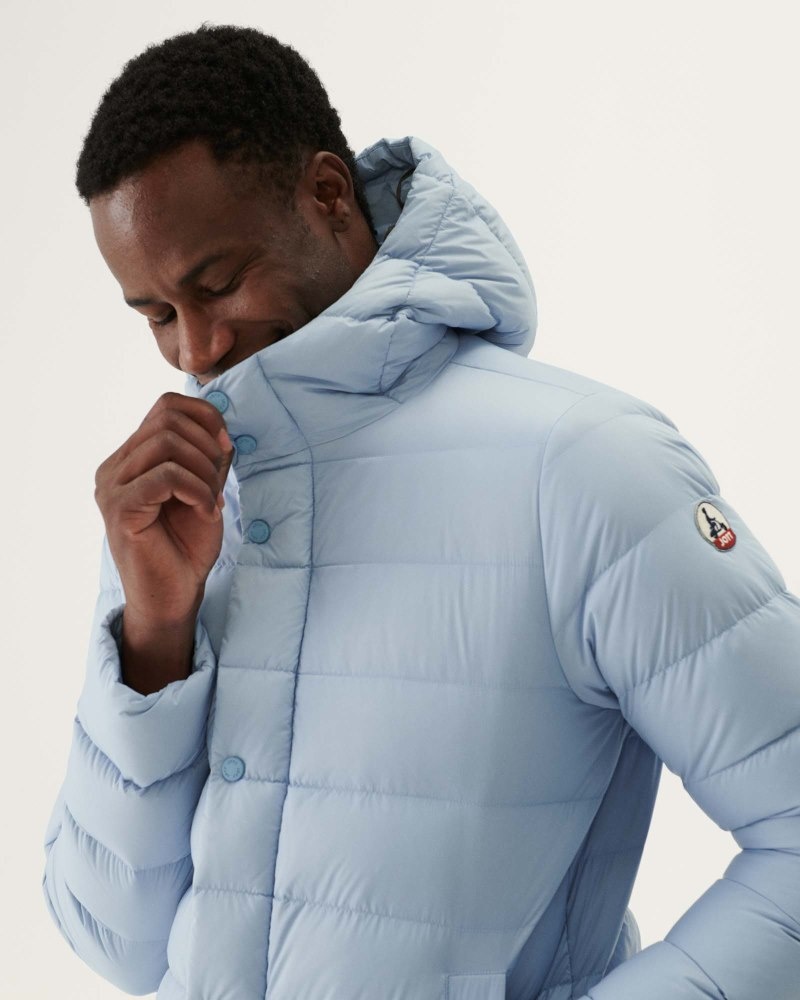 Light Blue JOTT Jorge Hooded Men's Puffer Jackets | YSS-3797