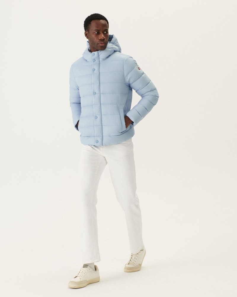 Light Blue JOTT Jorge Hooded Men's Puffer Jackets | YSS-3797