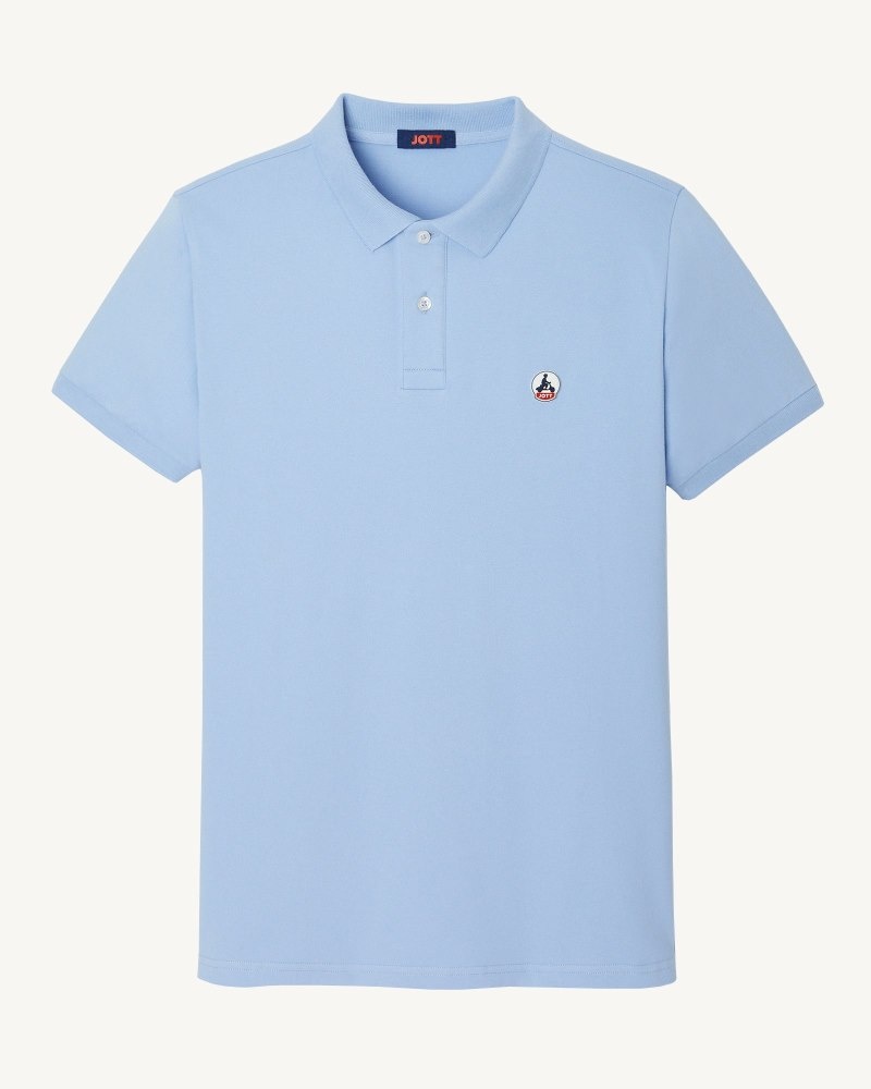 Light Blue JOTT Marbella Organic Cotton Men's Polo Shirts | NON-1600