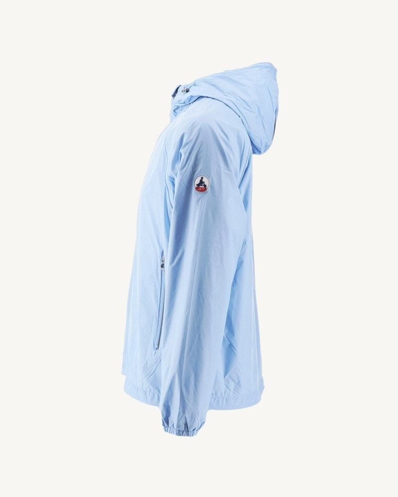 Light Blue JOTT Mistral Hooded Men's Windbreaker | WFG-8912