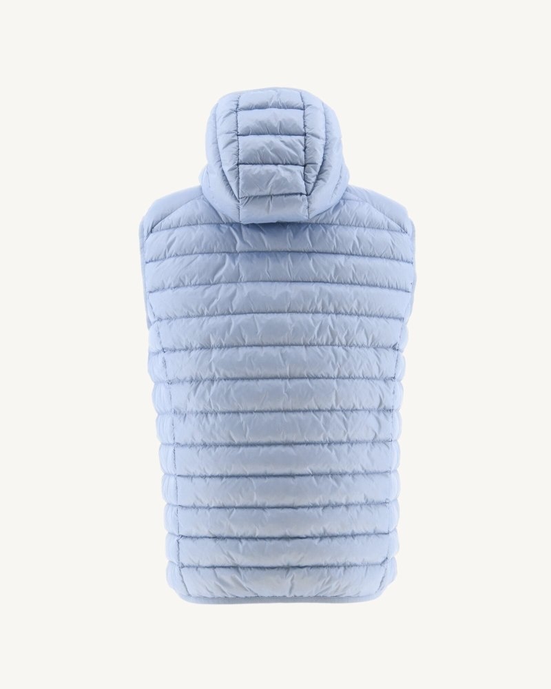 Light Blue JOTT Pat Sleeveless Hooded Men's Padded Jackets | JEO-5712