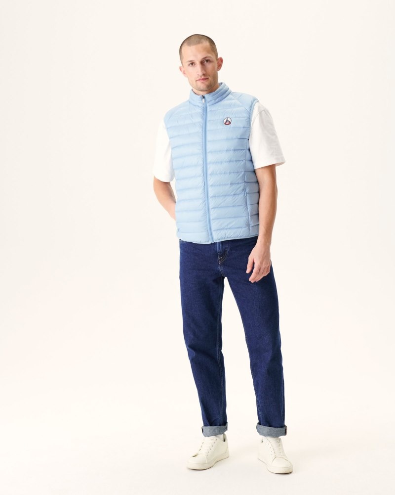 Light Blue JOTT Tom Sleeveless Men's Padded Jackets | GQH-6247