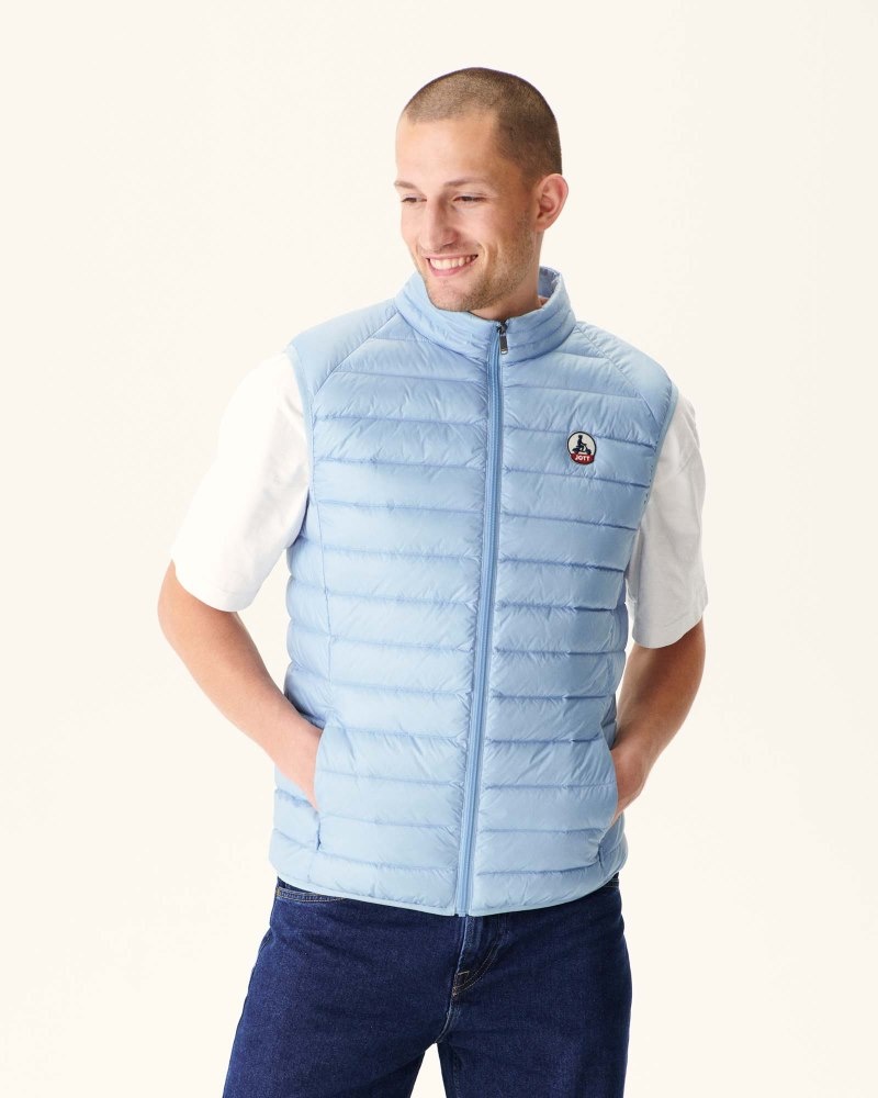 Light Blue JOTT Tom Sleeveless Men\'s Padded Jackets | GQH-6247