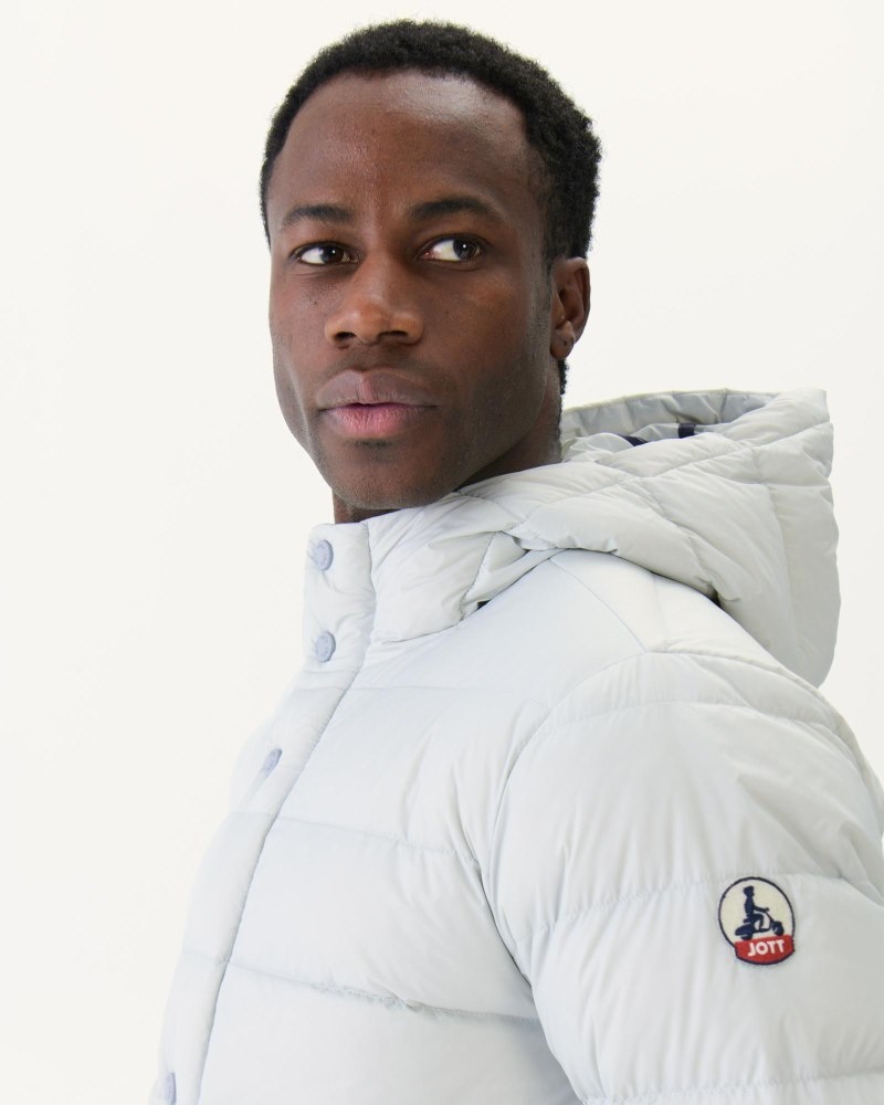 Light Grey JOTT Jorge Hooded Men's Puffer Jackets | WJP-3149