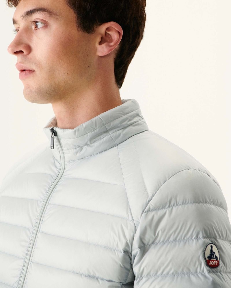 Light Grey JOTT Mat Lightweight Men's Down Jackets | DNV-5613