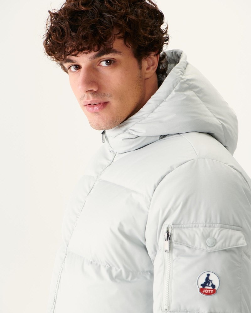 Light Grey JOTT Toledo Great Cold Hooded Men's Down Jackets | PDY-5151