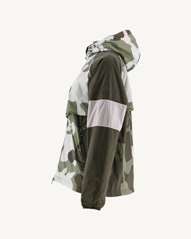 Light Khaki Camo JOTT Scirocco Hooded Women's Windbreaker | OCQ-0269