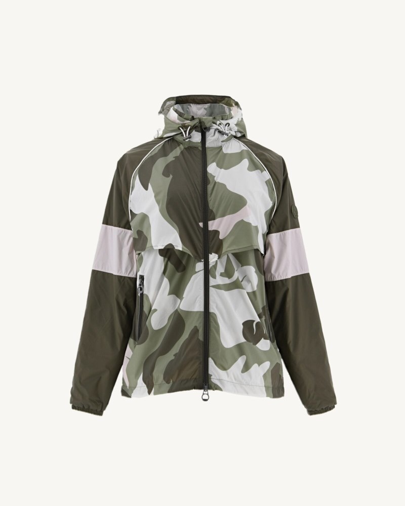 Light Khaki Camo JOTT Scirocco Hooded Women\'s Windbreaker | OCQ-0269