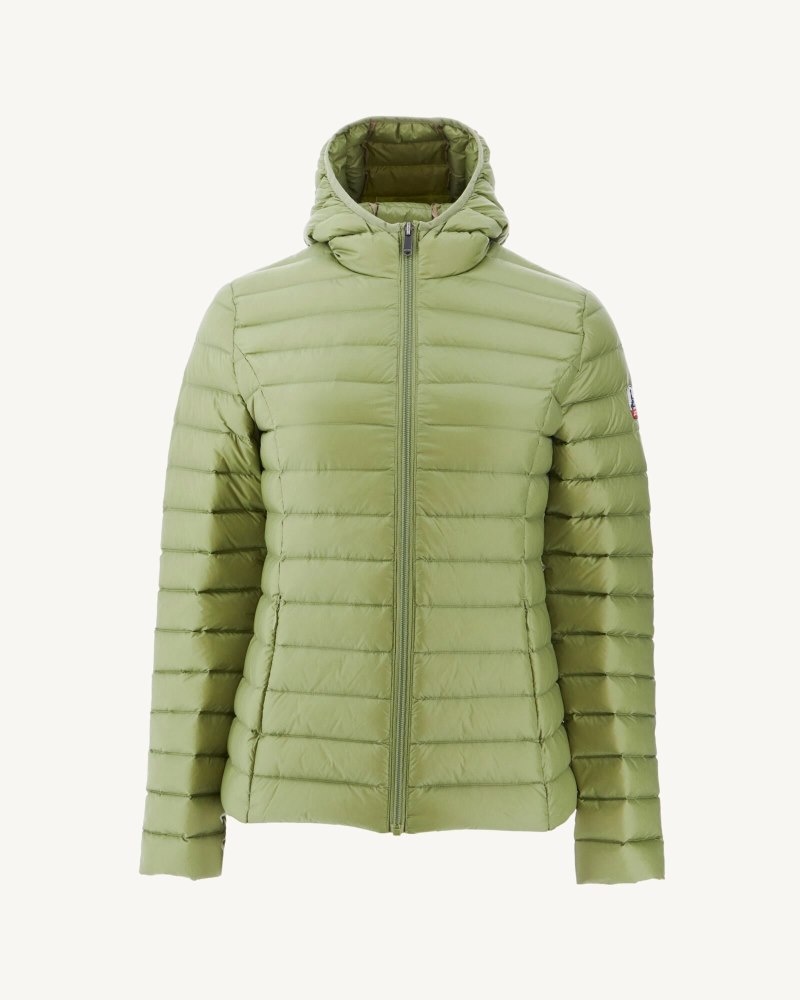 Light Khaki JOTT Cloe Lightweight Hooded Women's Down Jackets | DRM-7682