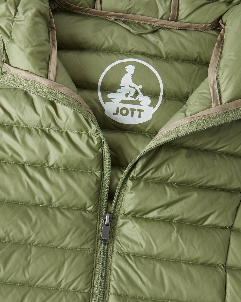 Light Khaki JOTT Cloe Lightweight Hooded Women's Down Jackets | DRM-7682