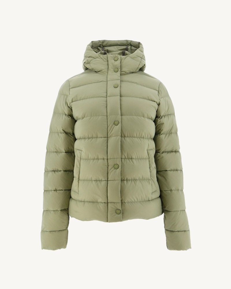 Light Khaki JOTT Jane Straight Hooded Women's Down Jackets | FJP-0213