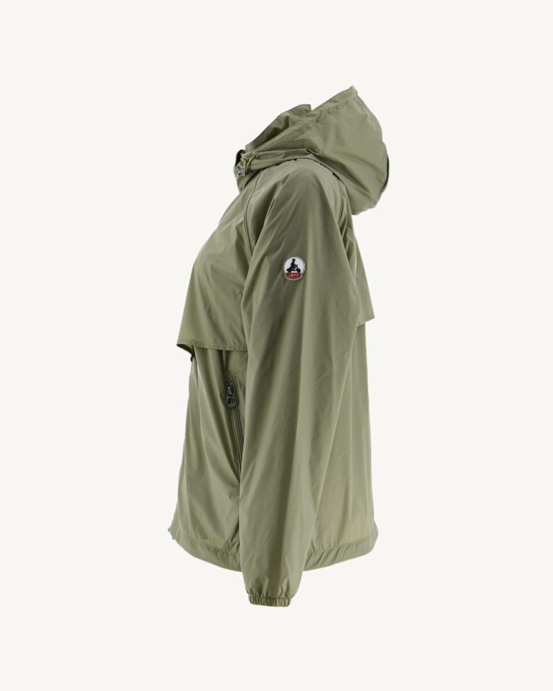 Light Khaki JOTT Scirocco Hooded Women's Windbreaker | IOF-7001