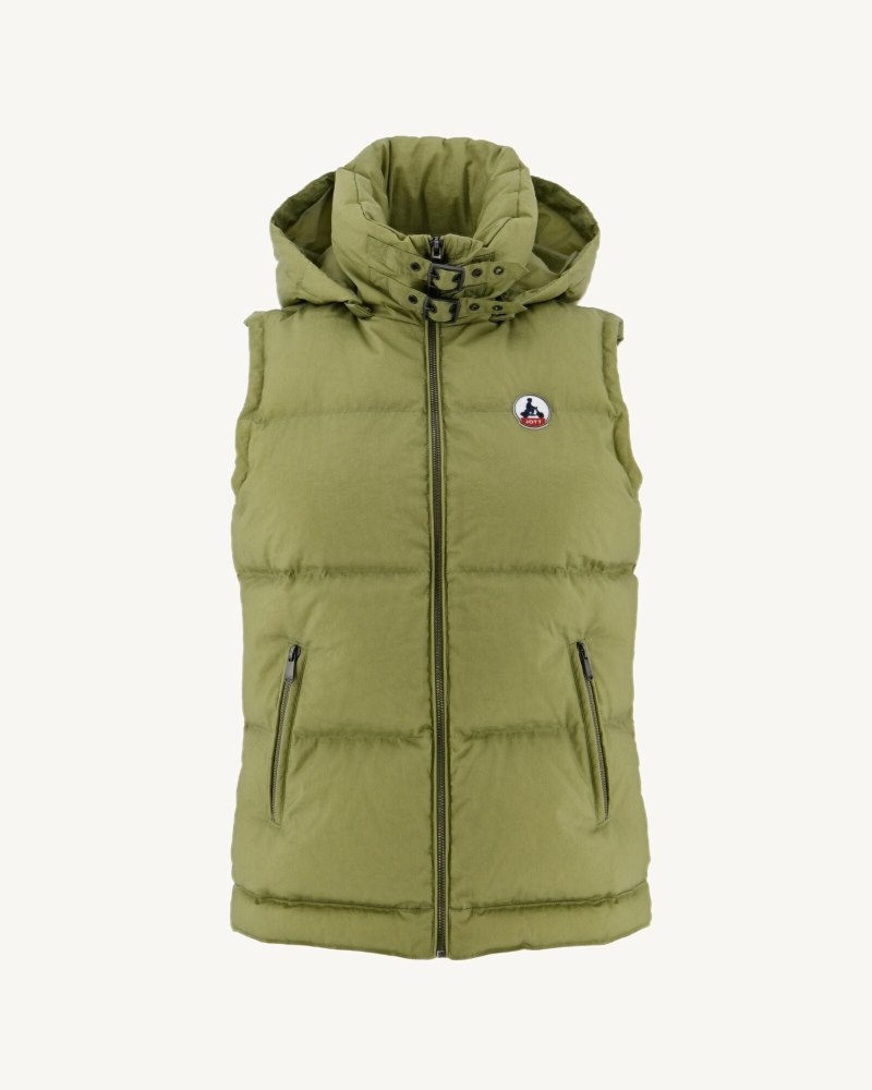 Light Khaki JOTT Sevilla Grand Cold Sleeveless Women's Down Jackets | WOY-4616