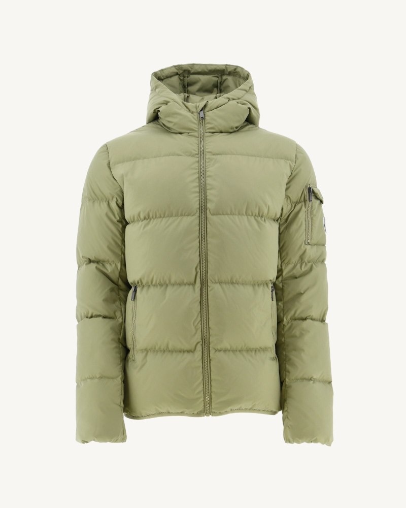 Light Khaki JOTT Toledo Great Cold Hooded Men's Down Jackets | NUU-0063