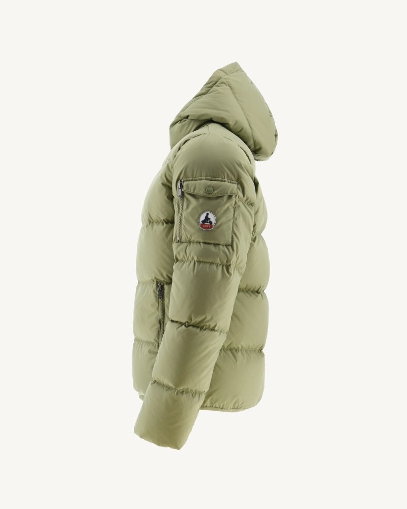 Light Khaki JOTT Toledo Great Cold Hooded Men's Down Jackets | NUU-0063