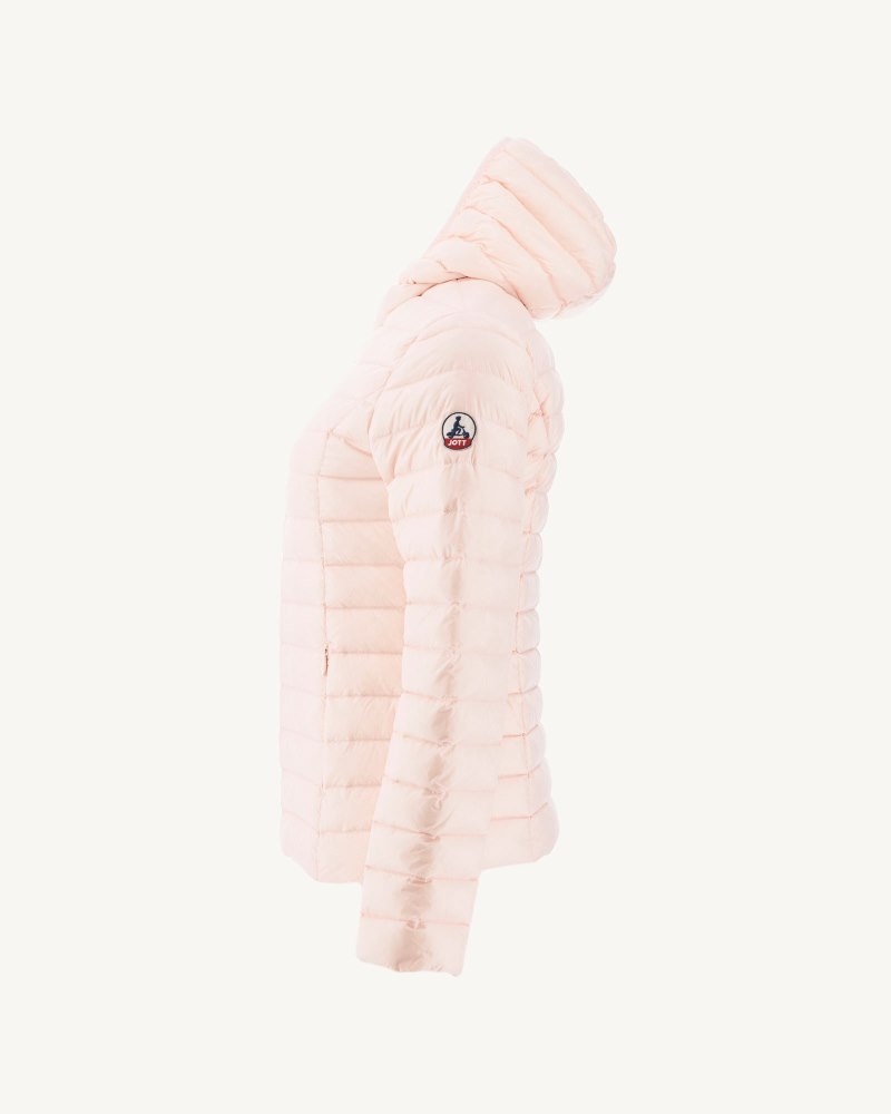 Light Pink JOTT Cloe Lightweight Hooded Women's Down Jackets | HIO-3042