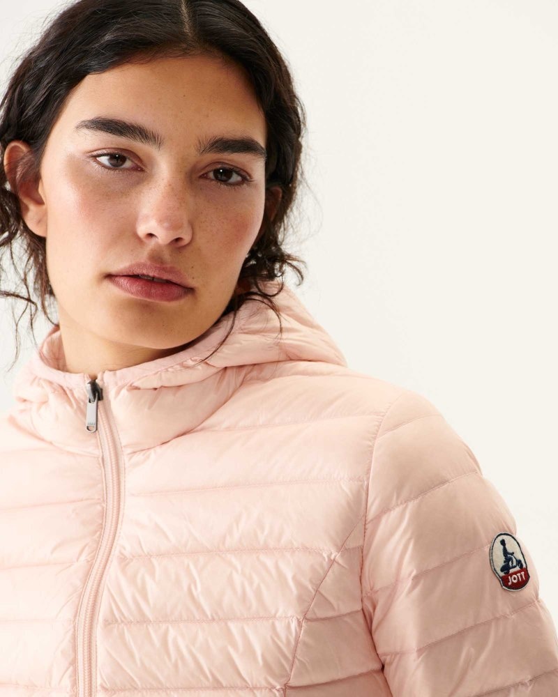 Light Pink JOTT Cloe Lightweight Hooded Women's Down Jackets | HIO-3042