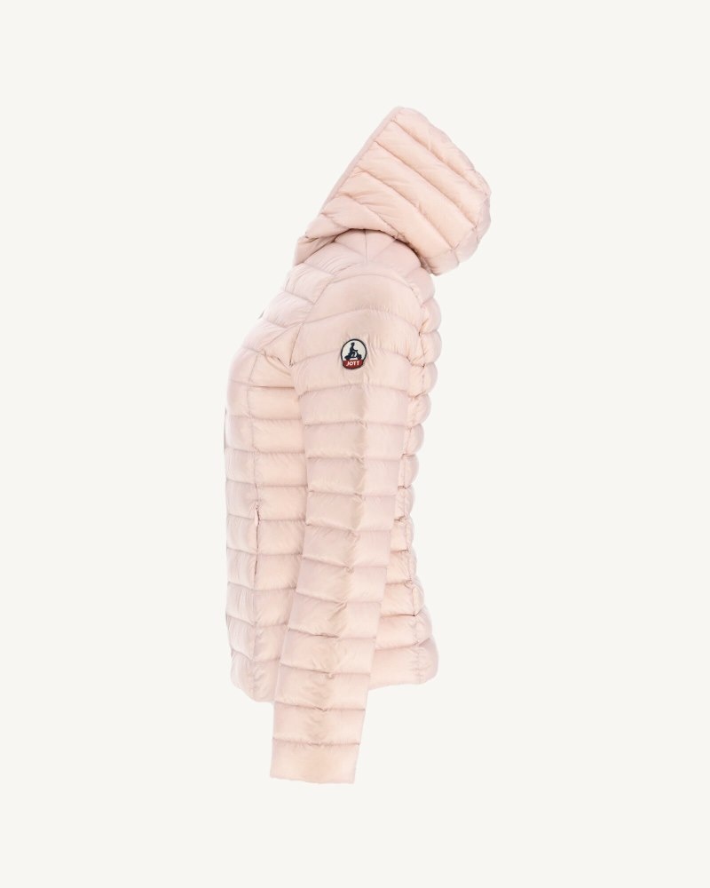 Light Pink JOTT Cloe Lightweight Hooded Women's Padded Jackets | FLV-0356