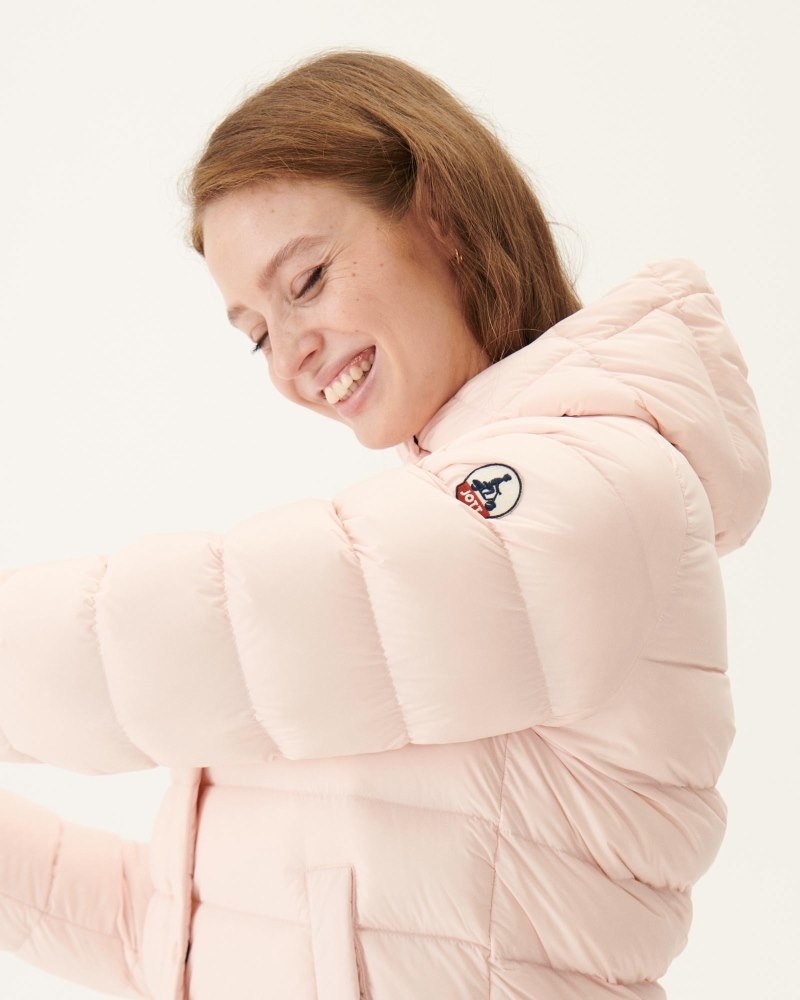 Light Pink JOTT Jane Straight Hooded Women's Padded Jackets | GAR-1148