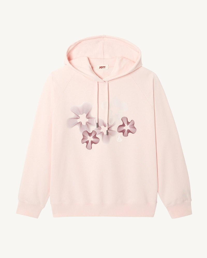 Light Pink JOTT Medina Organic Cotton Floral Women\'s Sweatshirts | WWP-5274