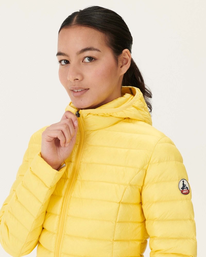 Light Yellow JOTT Cloe Lightweight Hooded Women's Down Jackets | NYC-5940