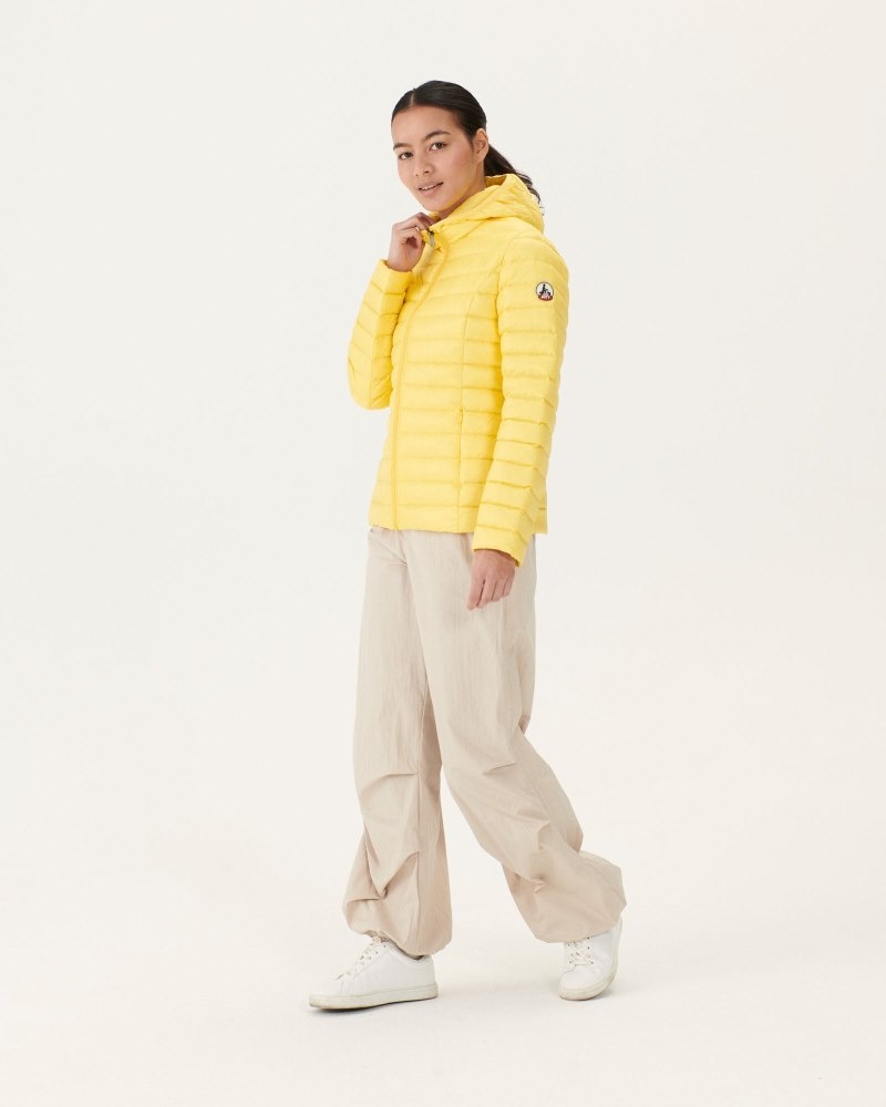 Light Yellow JOTT Cloe Lightweight Hooded Women's Down Jackets | NYC-5940