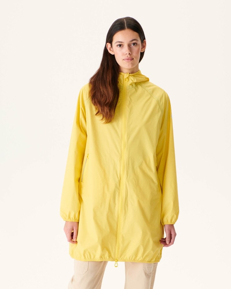 Light Yellow JOTT Copenhagen Long Hooded Women's Jackets | TTL-1014