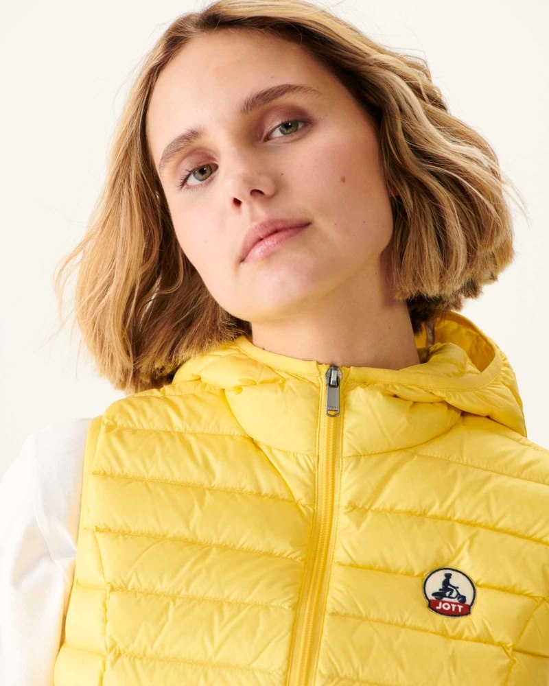 Light Yellow JOTT Mali Lightweight Sleeveless Women's Padded Jackets | DNA-4385