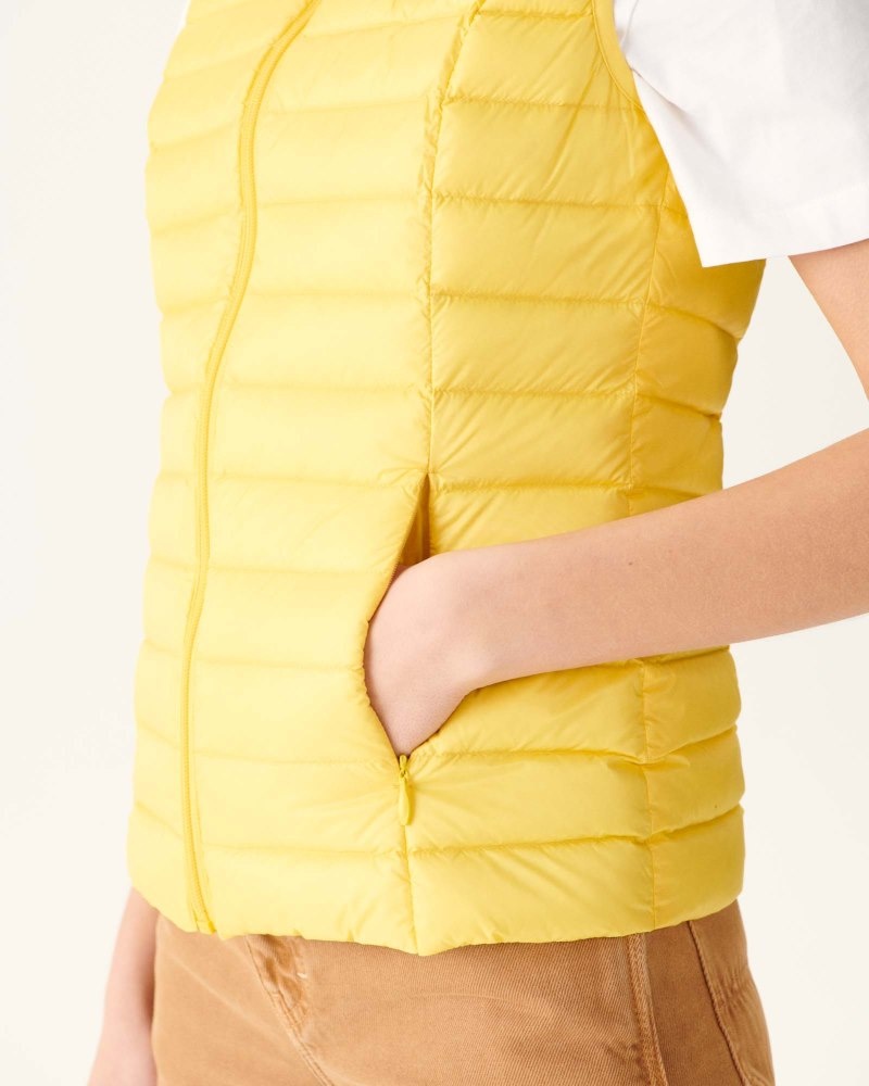 Light Yellow JOTT Mali Lightweight Sleeveless Women's Padded Jackets | DNA-4385