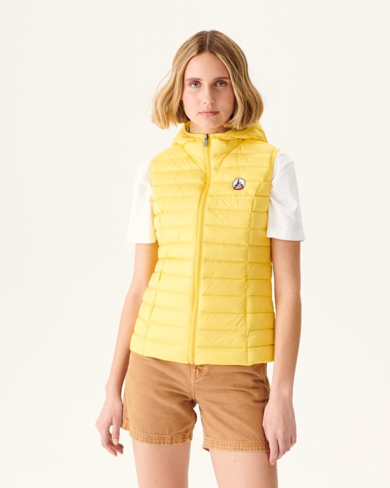 Light Yellow JOTT Mali Lightweight Sleeveless Women\'s Padded Jackets | DNA-4385