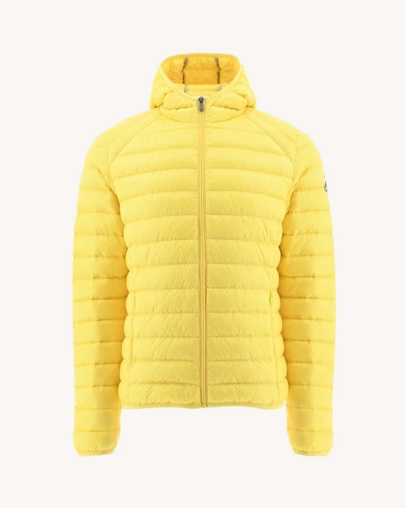 Light Yellow JOTT Nico Lightweight Hooded Men's Down Jackets | EAA-1223