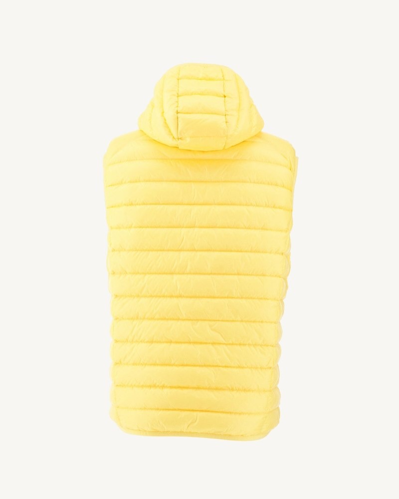 Light Yellow JOTT Pat Sleeveless Hooded Men's Down Jackets | KJE-3881