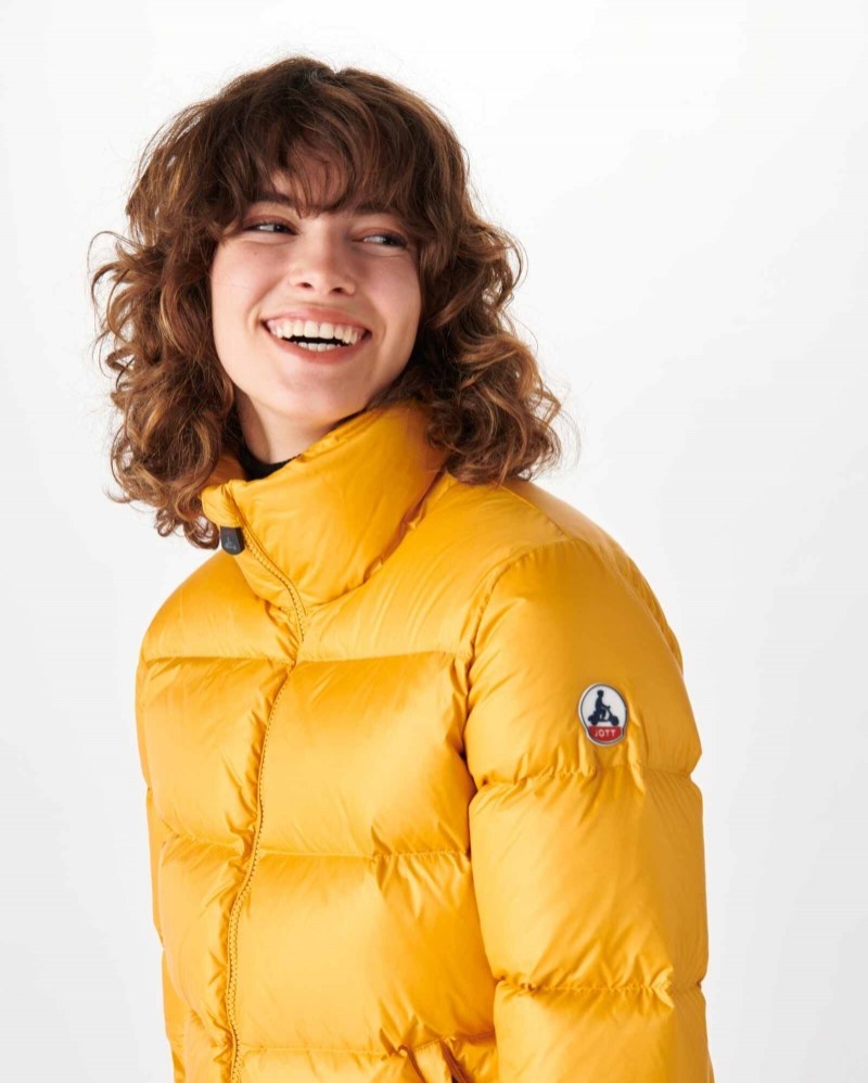 Mustard JOTT Cardiff Great Cold Quilted Women's Down Jackets | FFV-5404