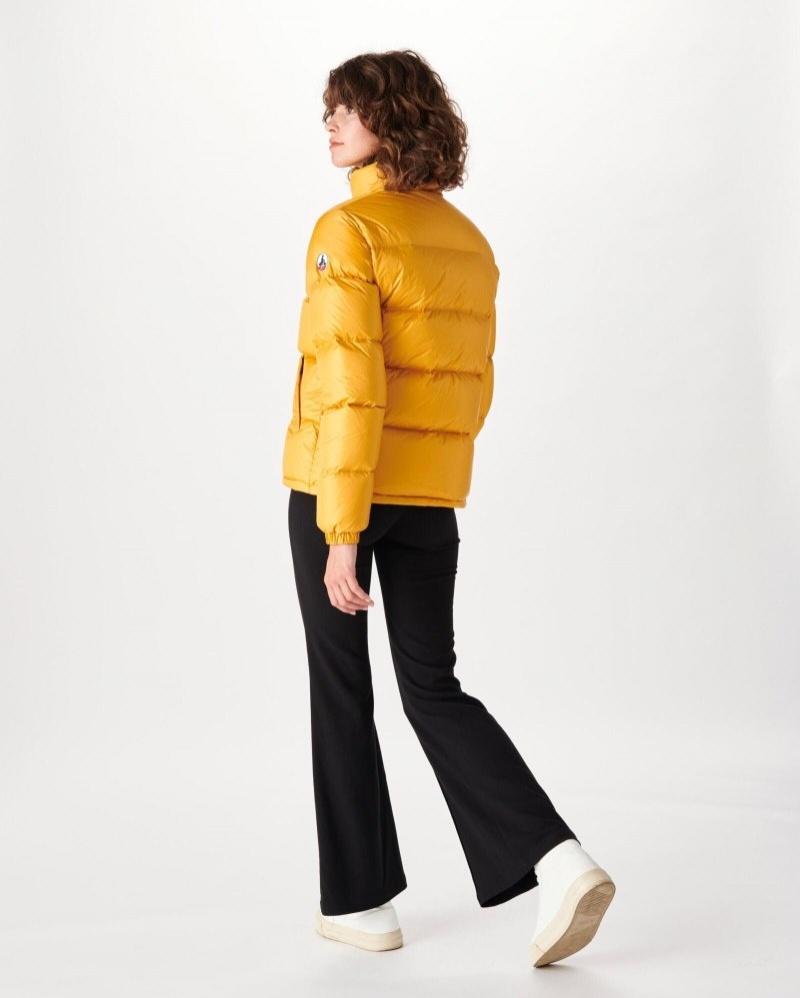 Mustard JOTT Cardiff Great Cold Quilted Women's Down Jackets | FFV-5404