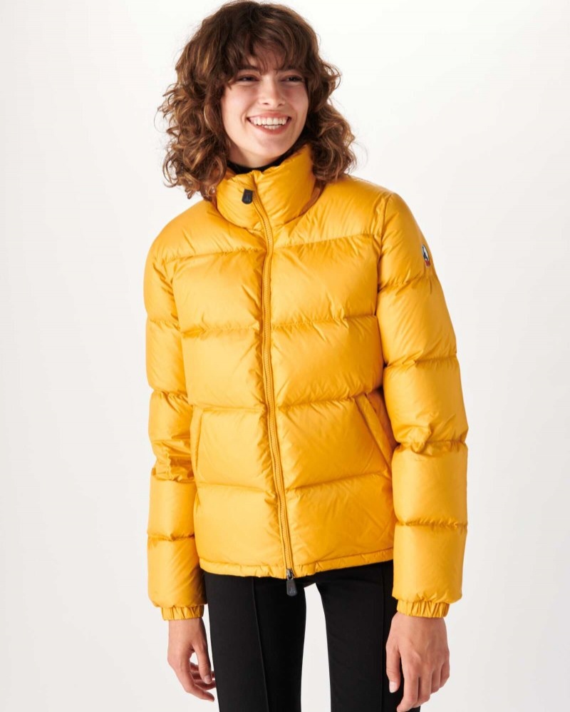 Mustard JOTT Cardiff Great Cold Quilted Women\'s Down Jackets | FFV-5404