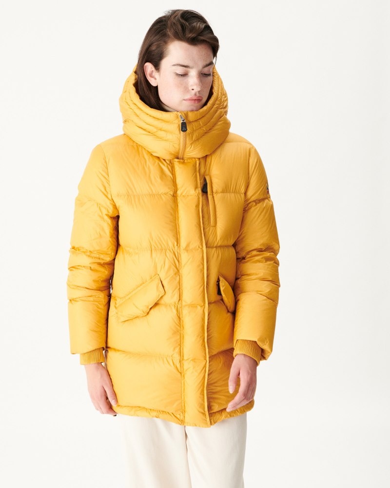 Mustard JOTT Delhi Hooded Women\'s Down Jackets | QED-8096