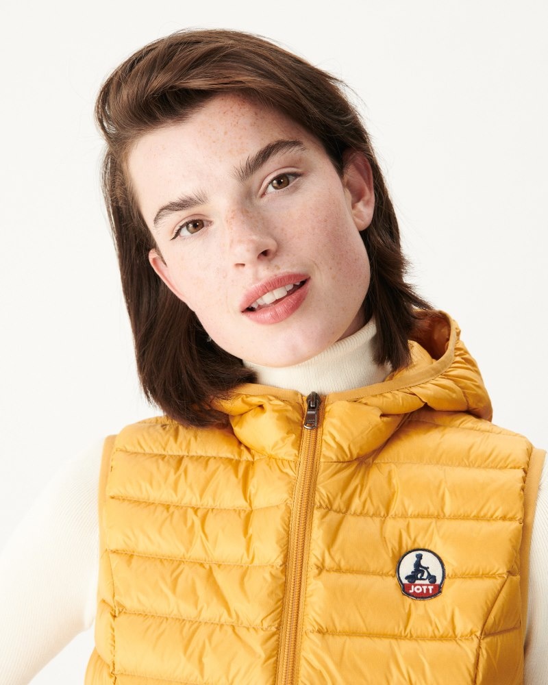 Mustard JOTT Mali Light Sleeveless Women's Padded Jackets | CDC-4763