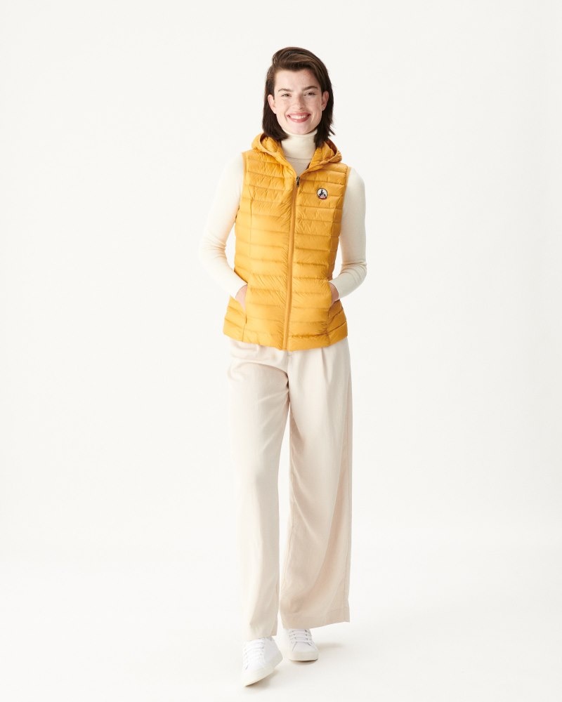 Mustard JOTT Mali Light Sleeveless Women's Padded Jackets | CDC-4763