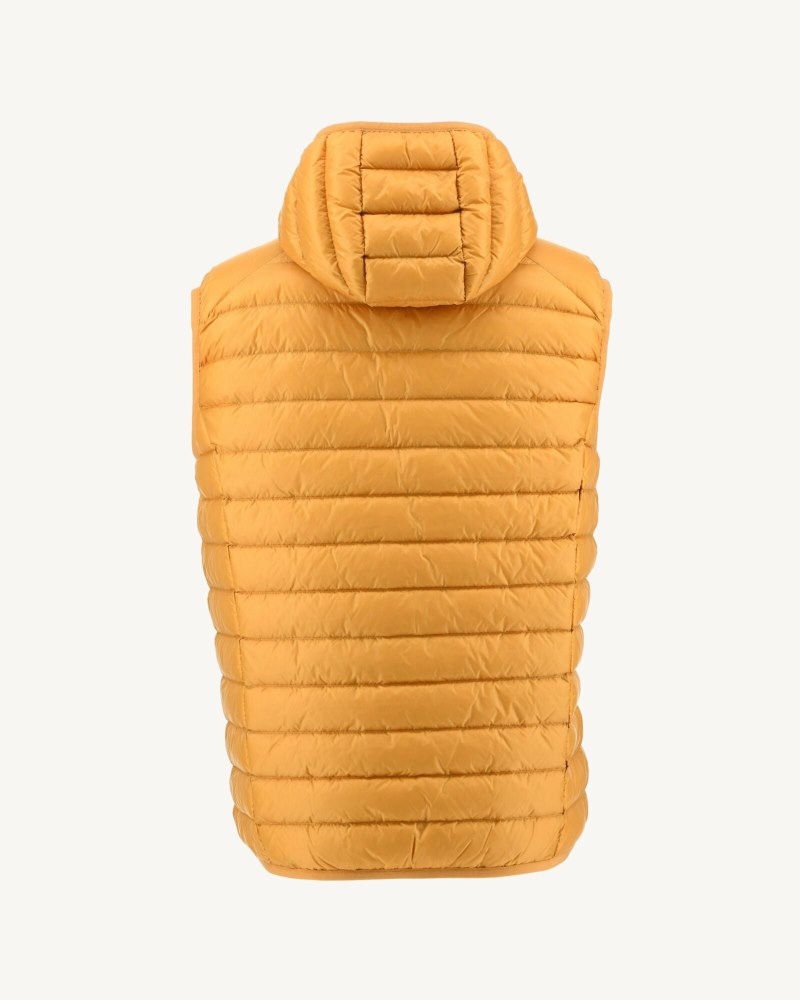 Mustard JOTT Pat Sleeveless Hooded Men's Down Jackets | ZGB-0233