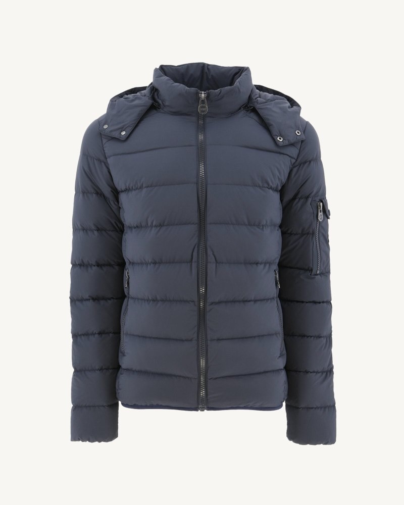 Navy JOTT Adrien Great Cold Hooded Men's Padded Jackets | FFT-6012