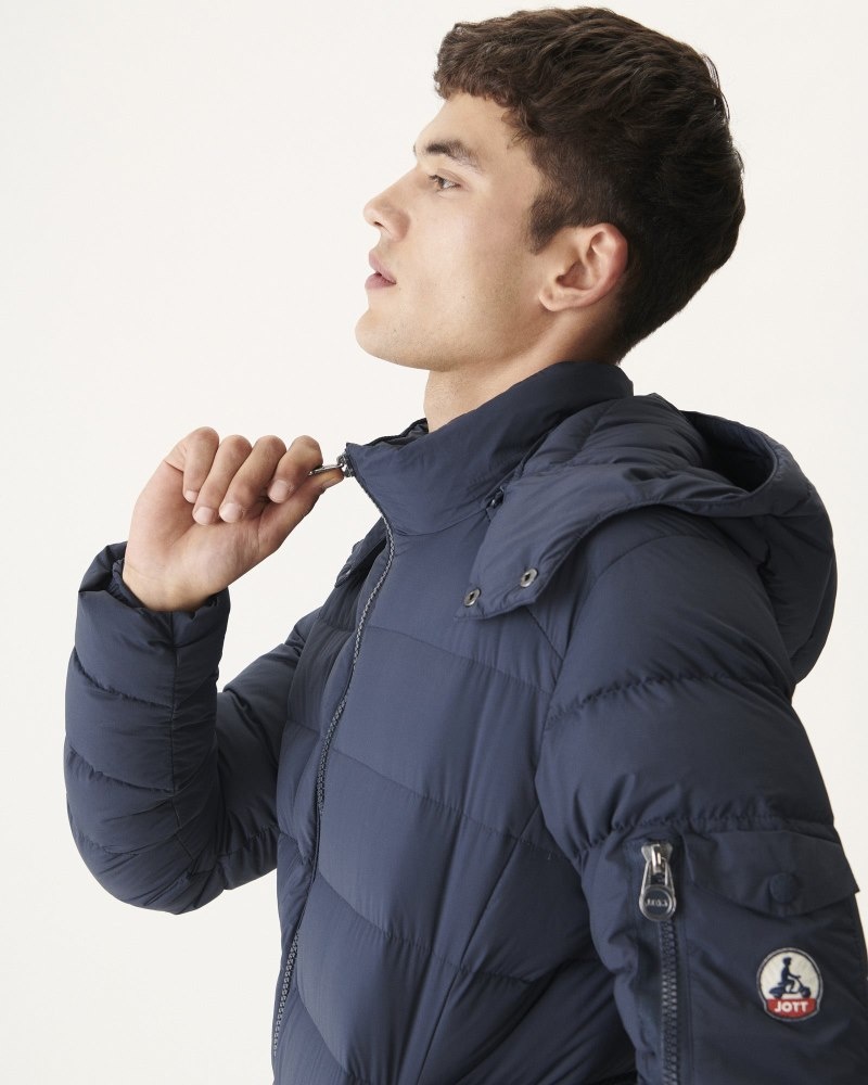 Navy JOTT Adrien Great Cold Hooded Men's Padded Jackets | FFT-6012