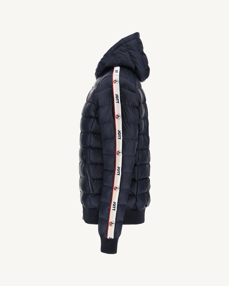 Navy JOTT Ankara Great Cold Hooded Men's Down Jackets | XFS-9651